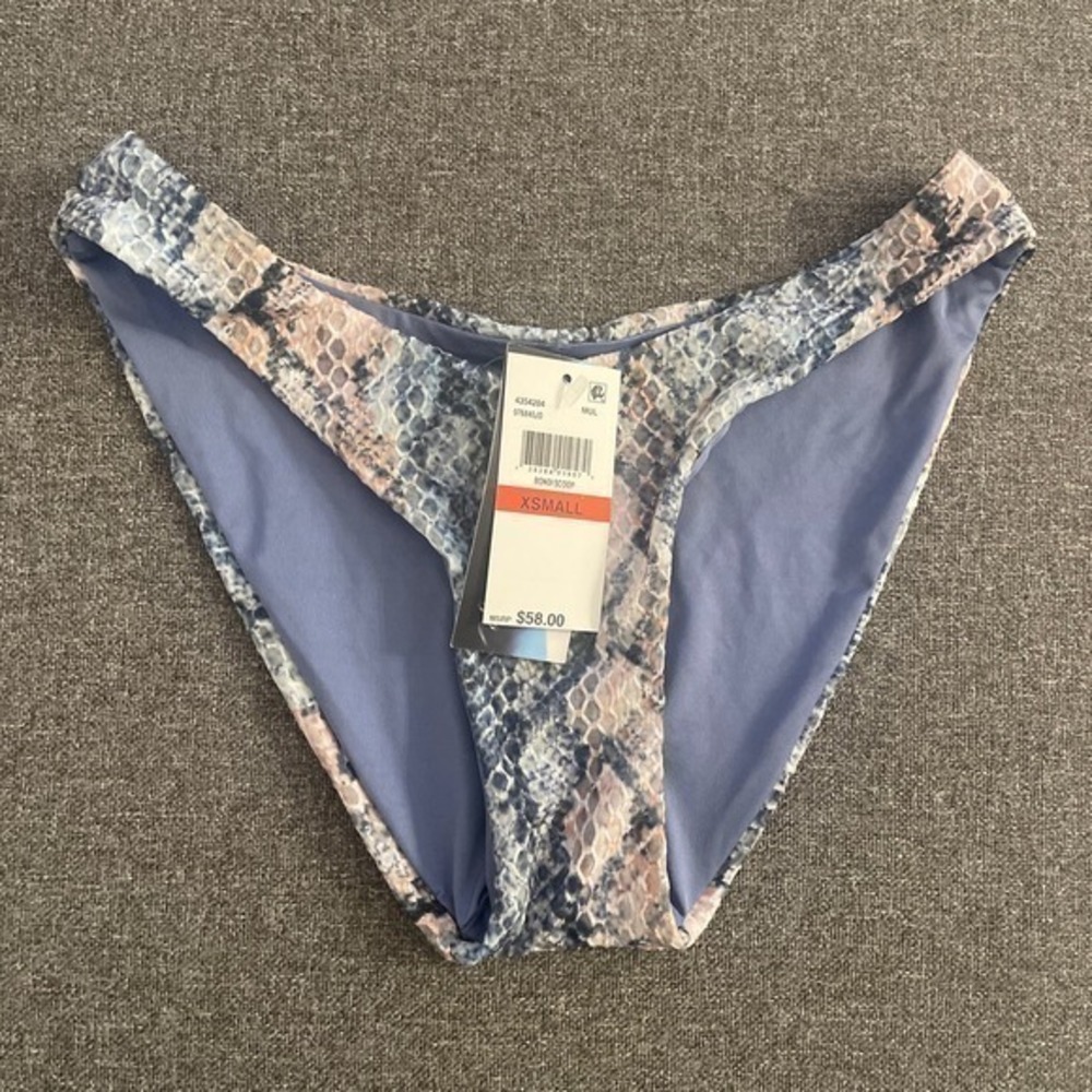 Isabella Rose Vienna Blue Multi Bondi Scoop Bottoms Size X-Small